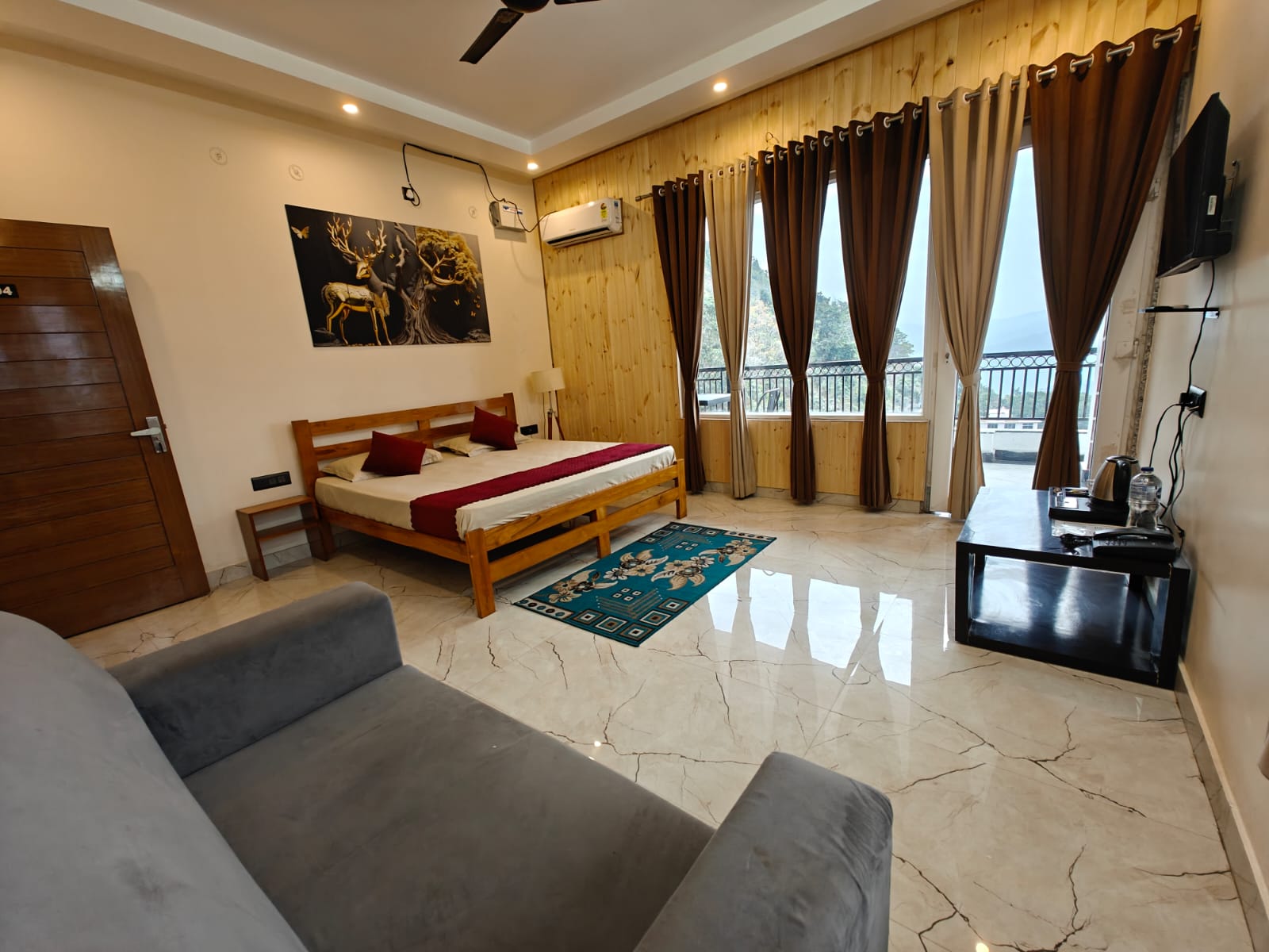 Panoramic view room interior